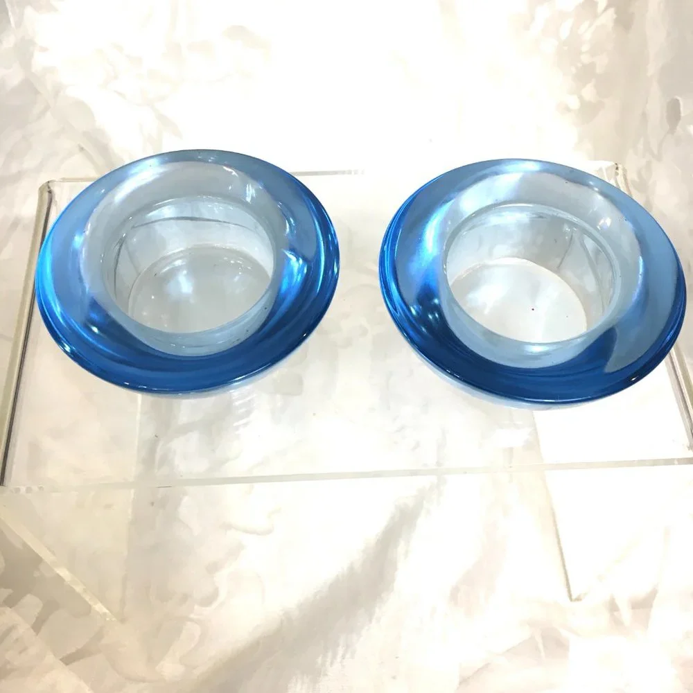 IKEA Blue Glass Votives Set of two